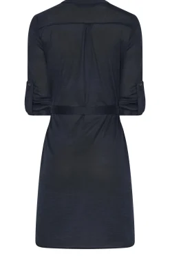 M&Co Womens Navy Blue Tie Waist Tunic Dress><noscript><img width=