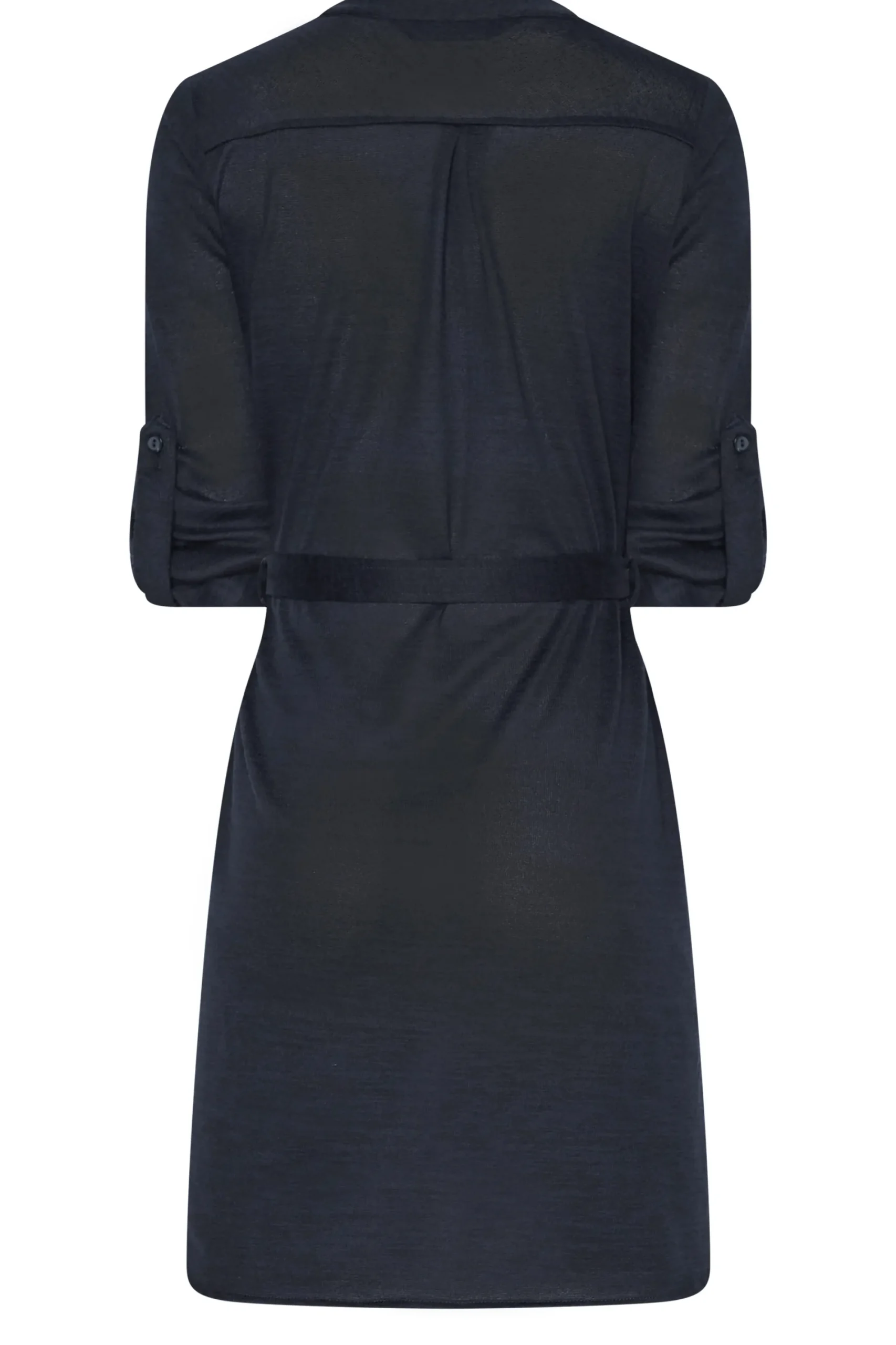 M&Co Womens Navy Blue Tie Waist Tunic Dress>Women Shirt Dresses
