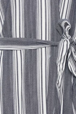 M&Co Womens Navy Blue Stripe Print Tie Waist Tunic Dress><noscript><img width=