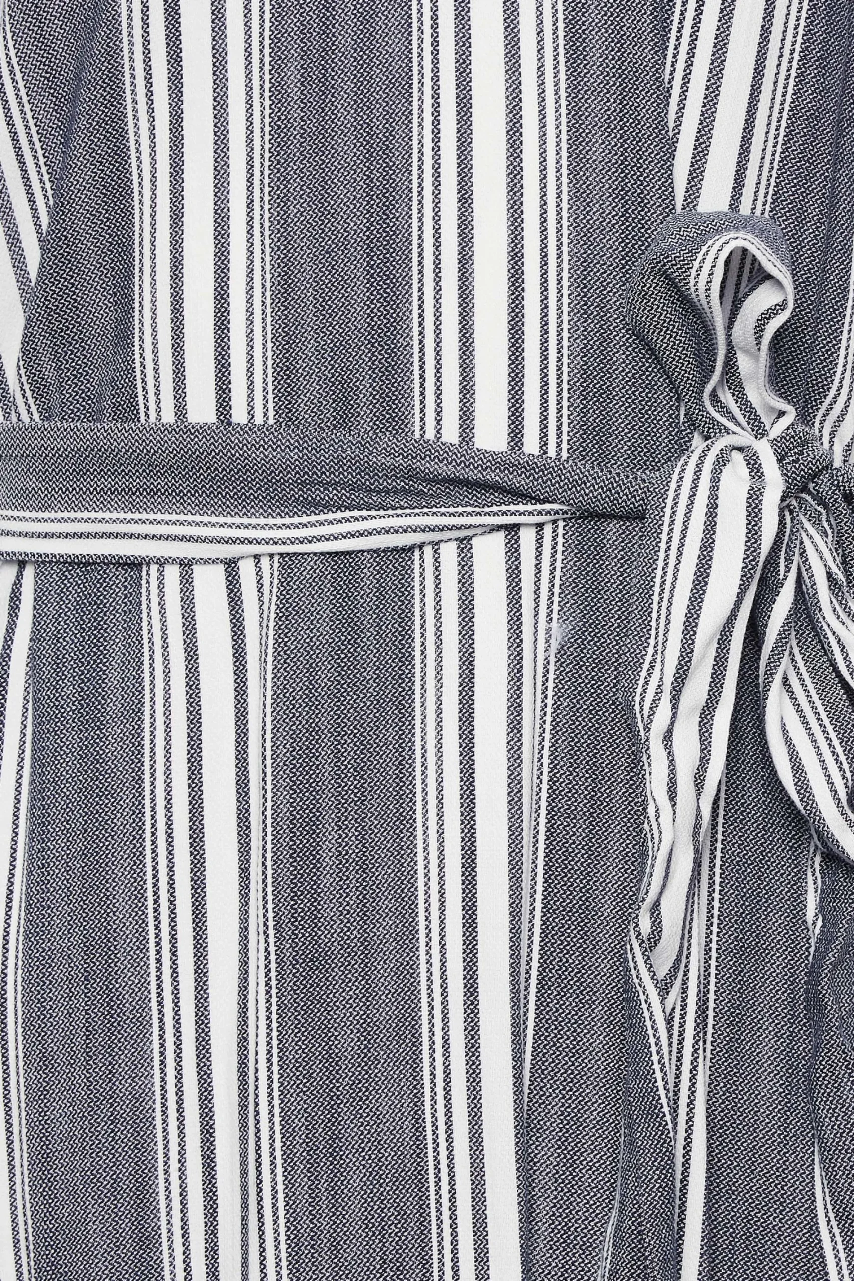 M&Co Womens Navy Blue Stripe Print Tie Waist Tunic Dress>Women Shirt Dresses