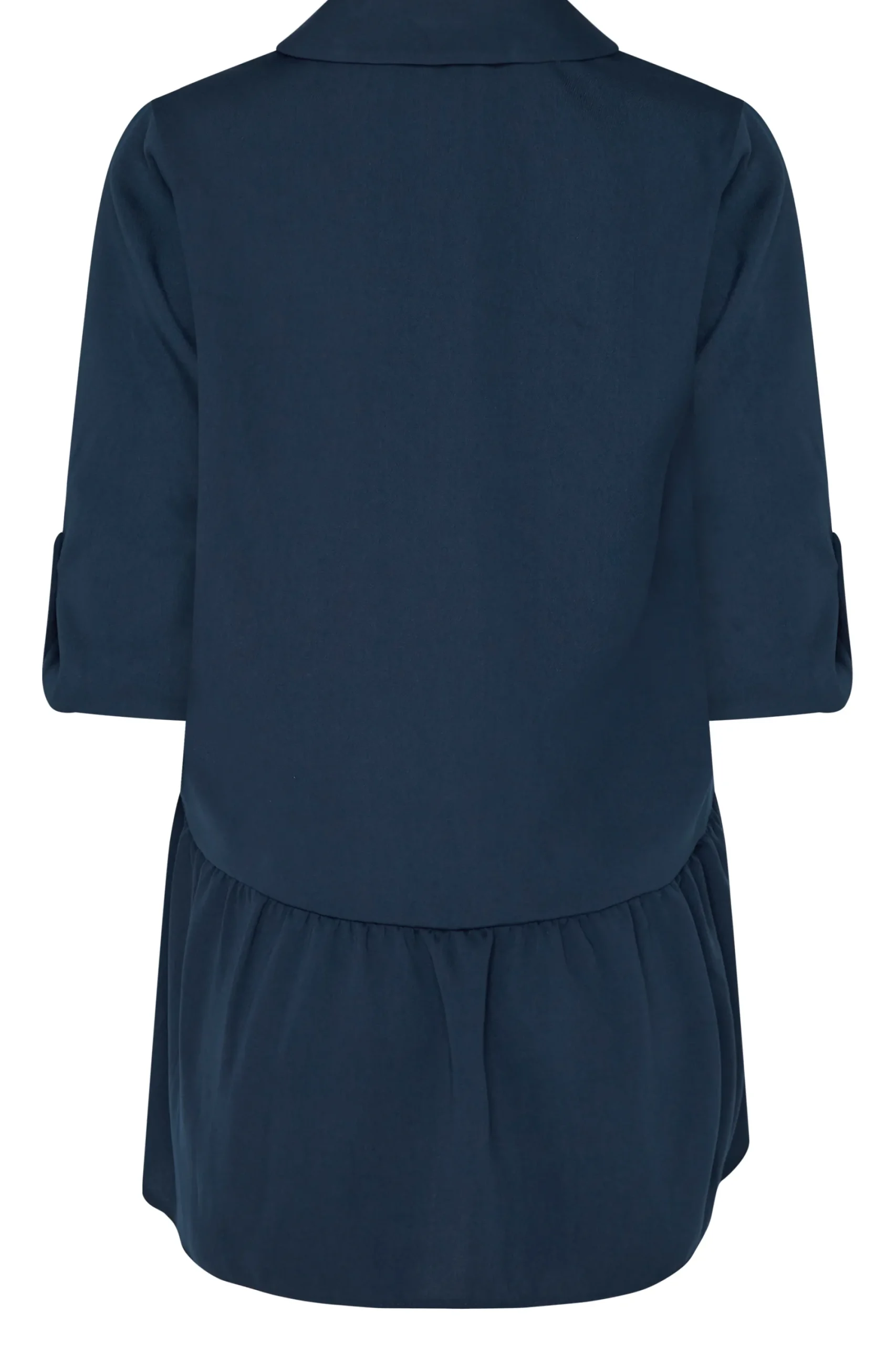 M&Co Womens Navy Blue Frill Hem Shirt>Women Shirts