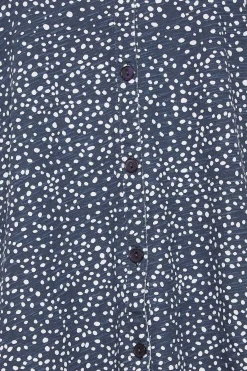 M&Co Womens Navy Blue Spot Print Cotton Shirt><noscript><img width=