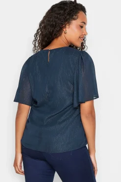 M&Co Womens Navy Blue Glitter Blouse><noscript><img width=