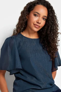 M&Co Womens Navy Blue Glitter Blouse><noscript><img width=