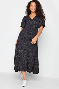 M&Co Womens Navy Blue Polka Dot Maxi Dress>Women Maxi Dresses