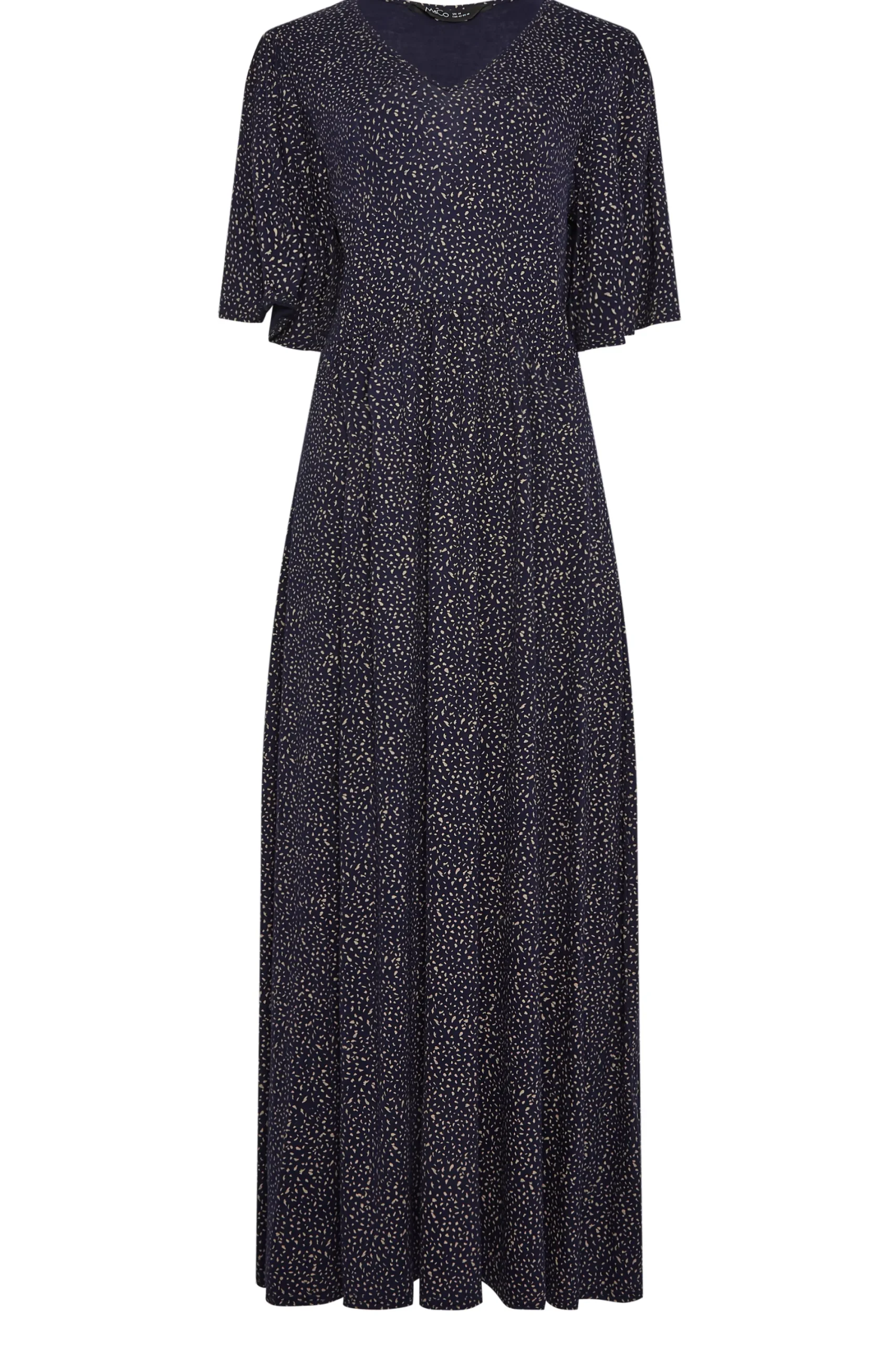M&Co Womens Navy Blue Polka Dot Maxi Dress>Women Maxi Dresses