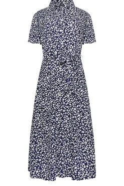 M&Co Womens Navy Blue Ditsy Print Button Through Midi Dress><noscript><img width=