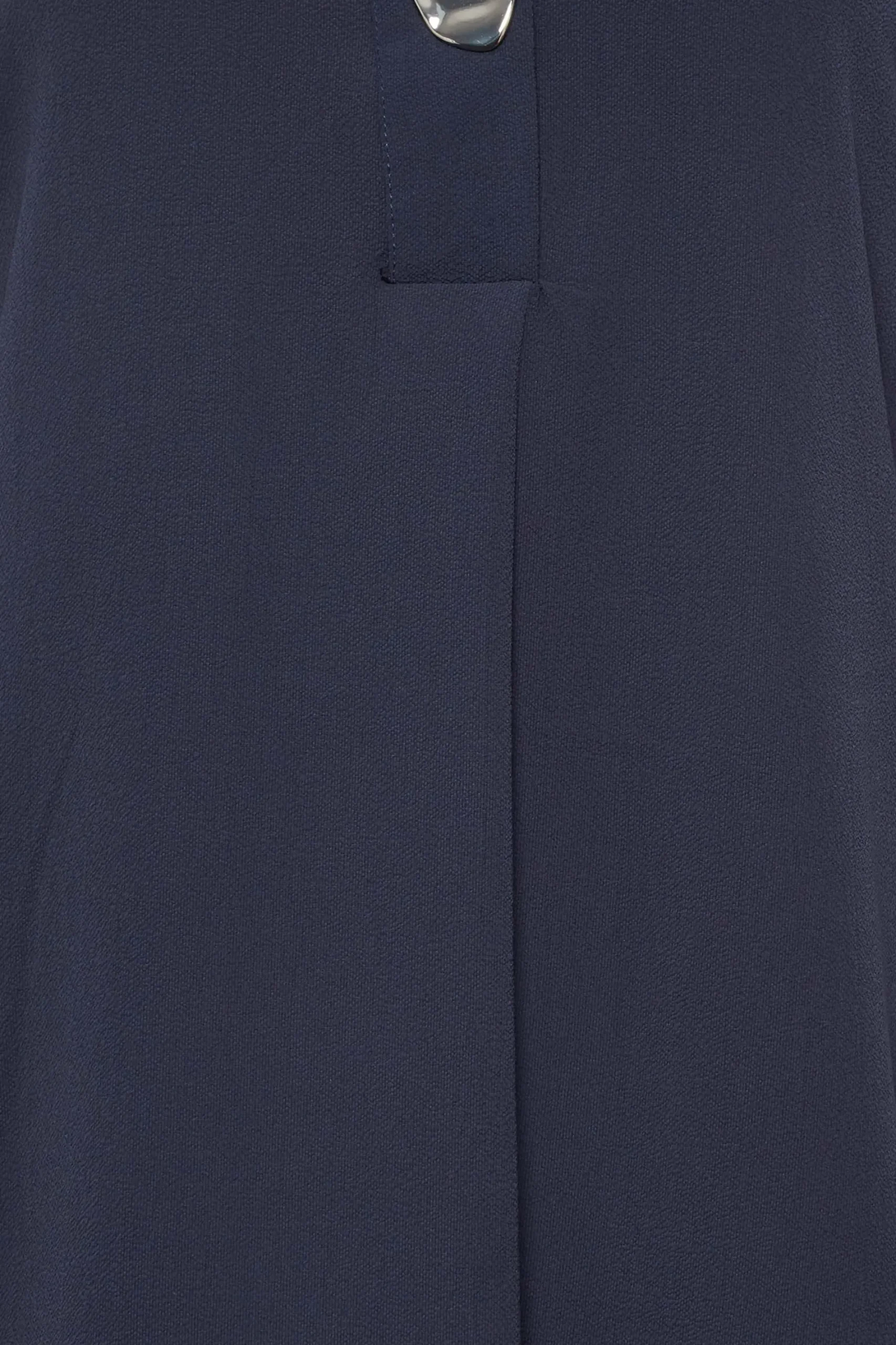 M&Co Womens Navy Blue Long Sleeve Button Blouse>Women Shirts