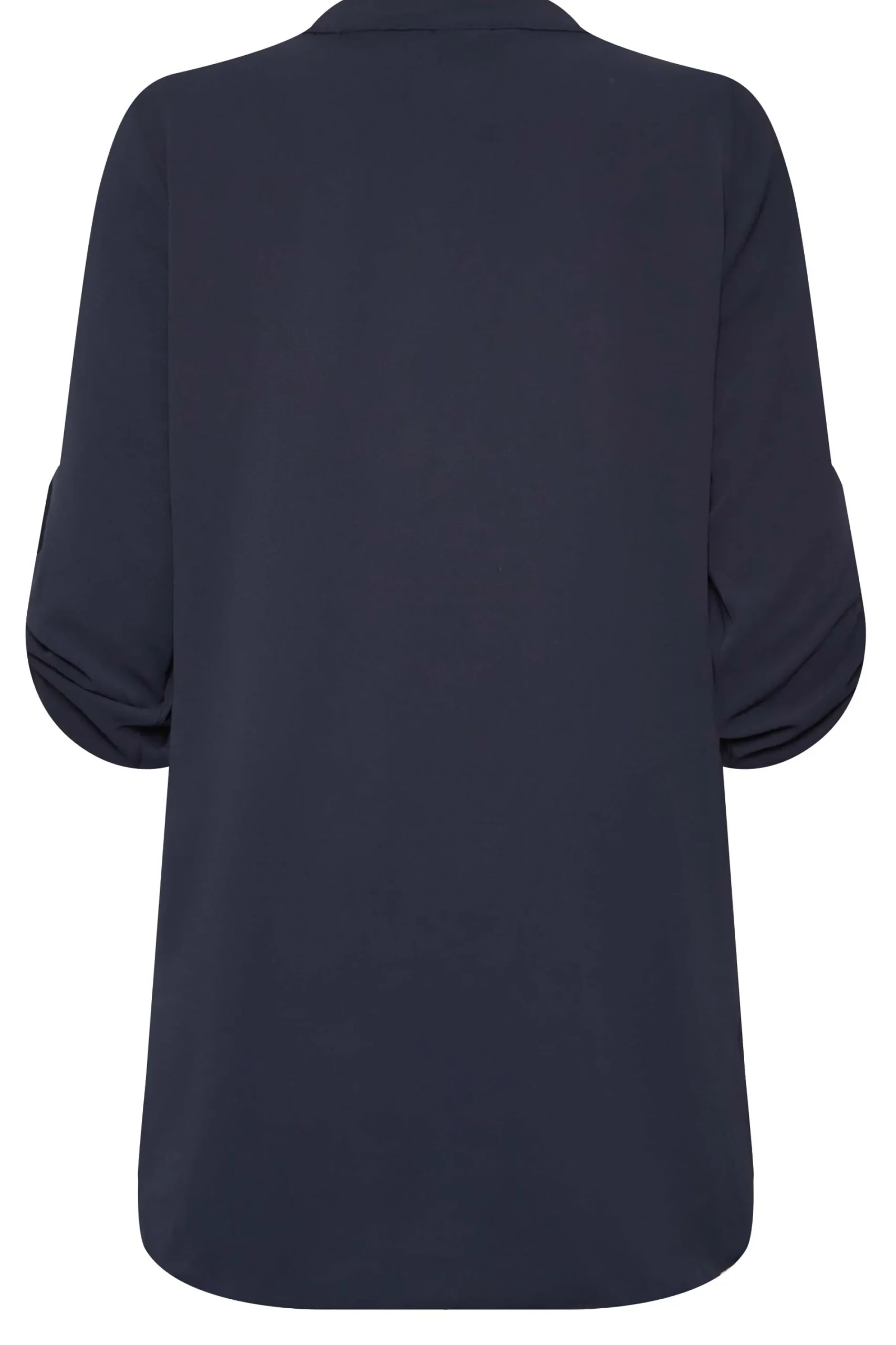 M&Co Womens Navy Blue Long Sleeve Button Blouse>Women Shirts