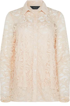 M&Co Womens Nude Pink Lace Shirt><noscript><img width=
