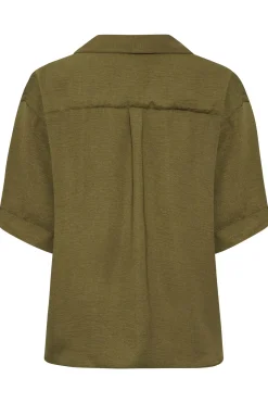M&Co Womens Olive Green V-Neck Wrap Blouse><noscript><img width=