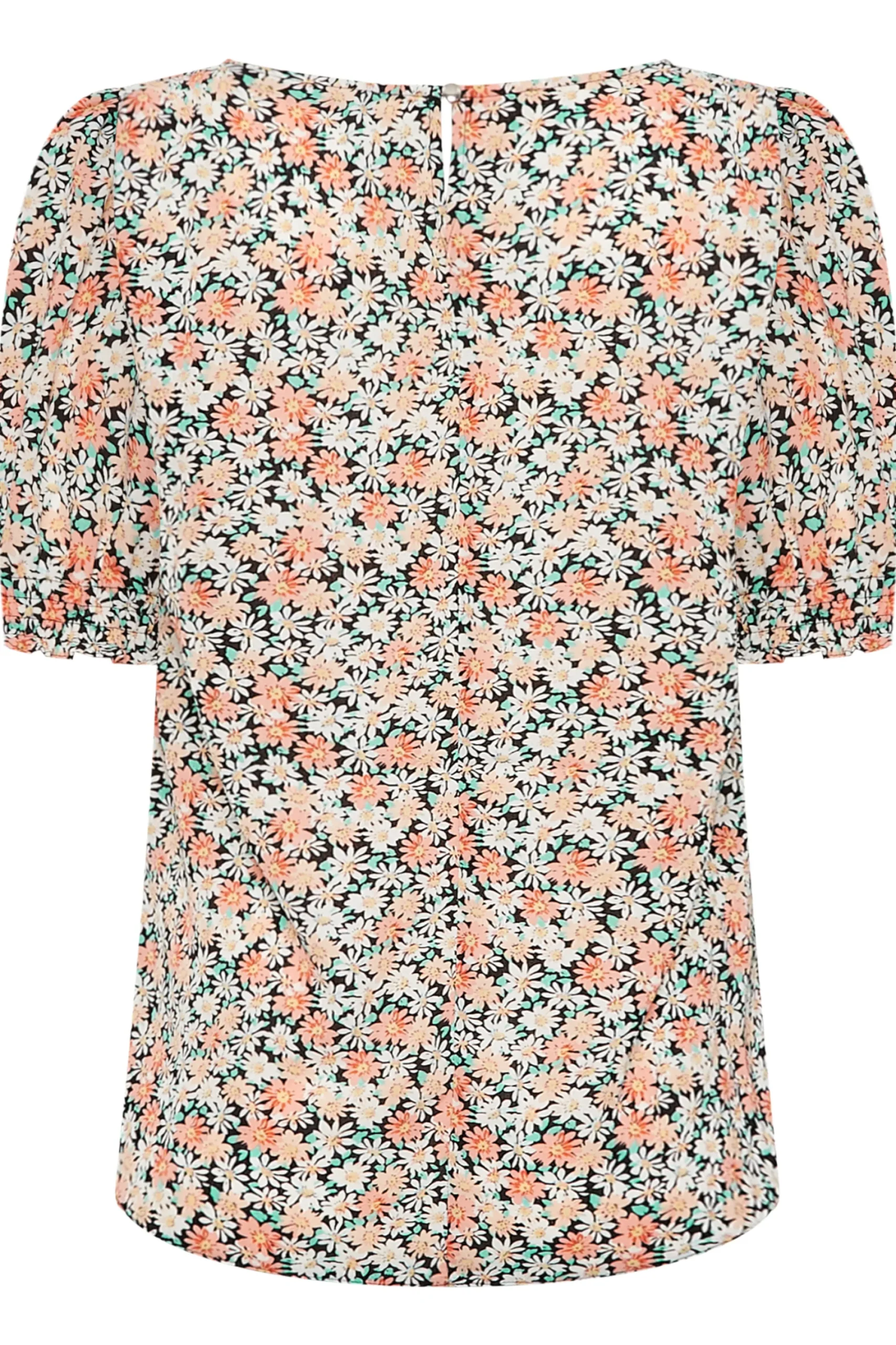 M&Co Womens Orange Daisy Print Blouse>Women Short Sleeve Tops