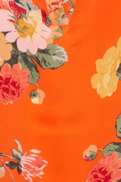 M&Co Womens Orange Floral 3/4 Sleeve Blouse><noscript><img width=