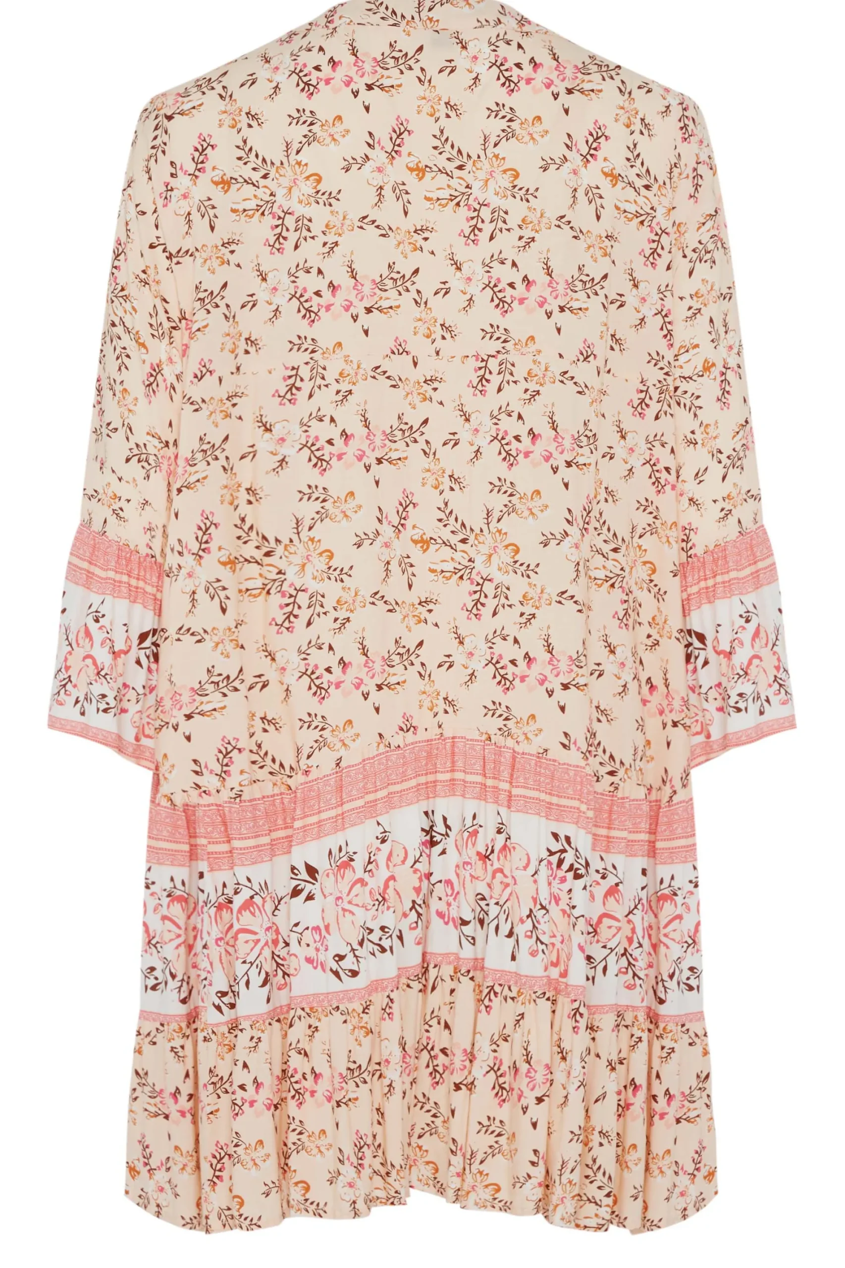 M&Co Womens Orange Floral Print Tiered Swing Dress>Women Shirt Dresses