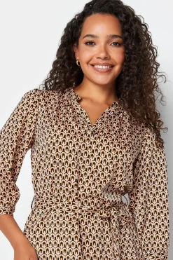 M&Co Womens Orange Geometric Print Tunic Dress><noscript><img width=