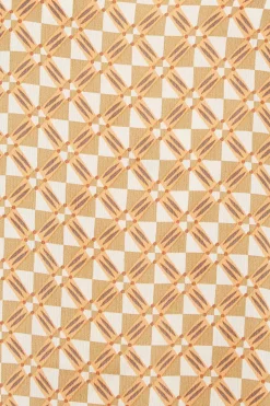 M&Co Womens Orange Geometric Print High Neck Satin Blouse><noscript><img width=