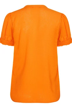 M&Co Womens Orange Gingham Frill Front Blouse><noscript><img width=