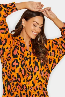 M&Co Womens Orange Leopard Print Blouse><noscript><img width=