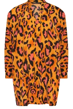 M&Co Womens Orange Leopard Print Blouse><noscript><img width=