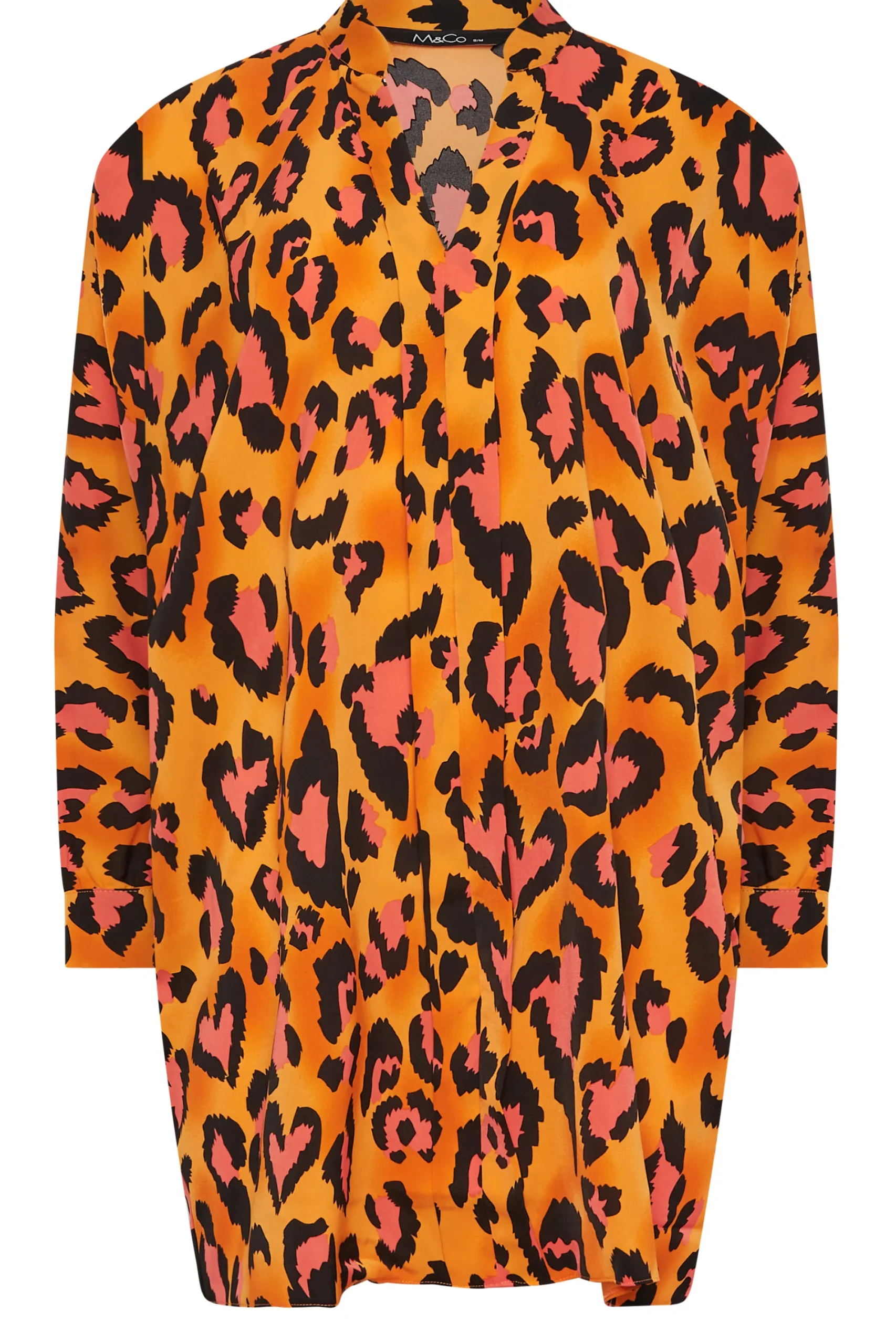 M&Co Womens Orange Leopard Print Blouse>Women Shirts