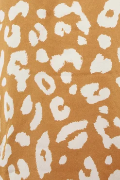 M&Co Womens Orange Leopard Print High Neck Satin Blouse><noscript><img width=