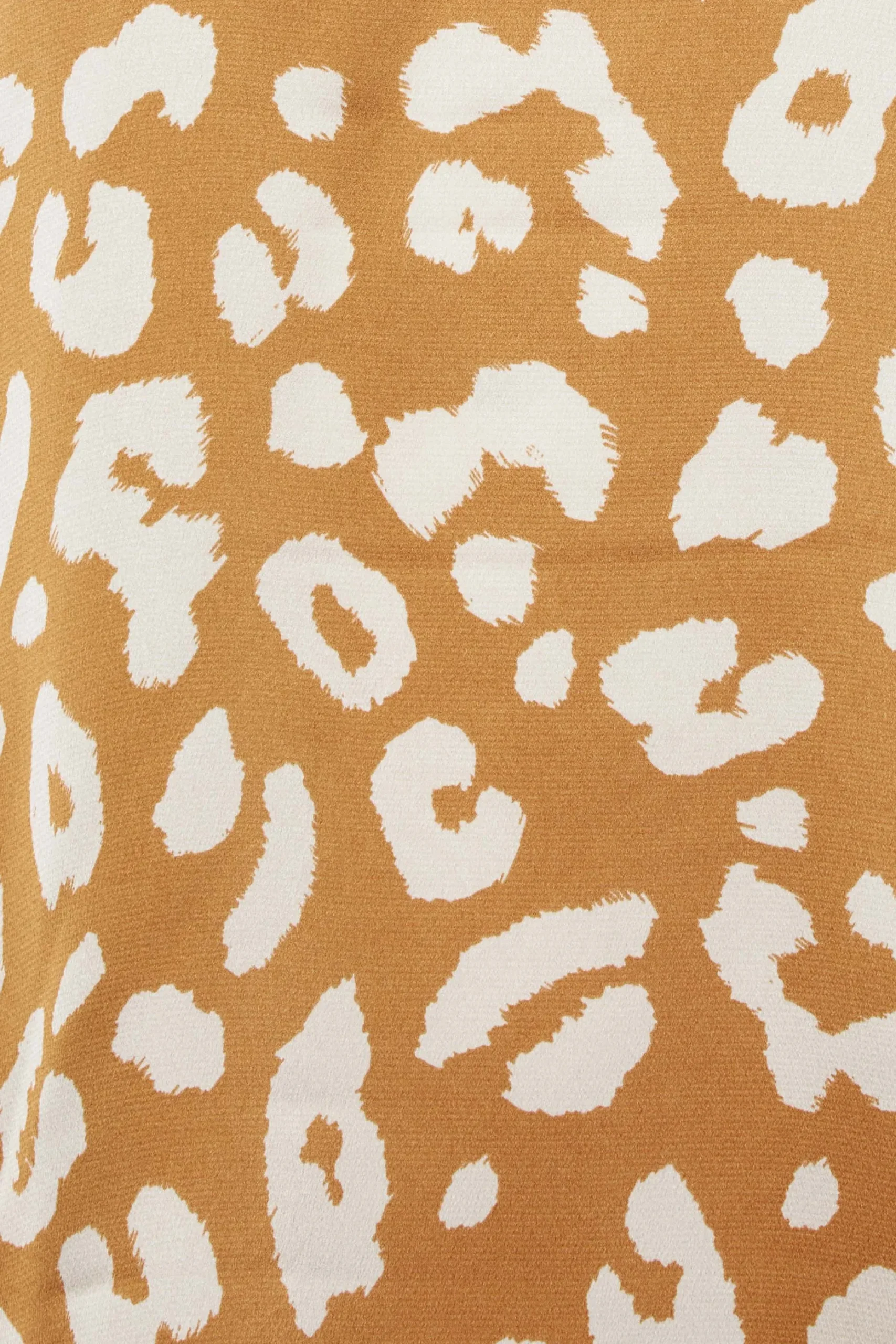 M&Co Womens Orange Leopard Print High Neck Satin Blouse>Women Long Sleeve Tops