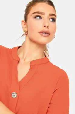 M&Co Womens Orange Long Sleeve Button Blouse><noscript><img width=