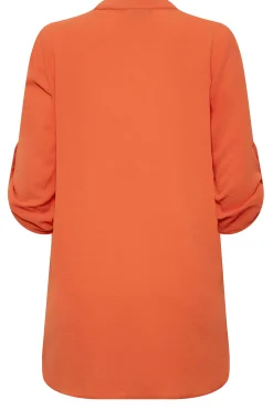 M&Co Womens Orange Long Sleeve Button Blouse><noscript><img width=