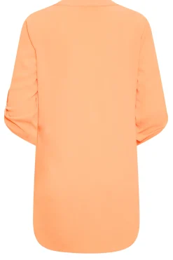 M&Co Womens Orange Statement Button Tab Sleeve Shirt><noscript><img width=