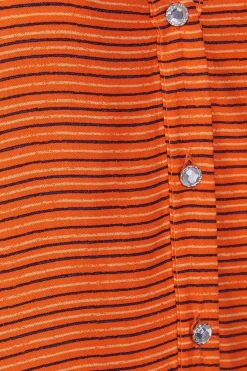 M&Co Womens Orange Stripe Grown On Sleeve Top><noscript><img width=