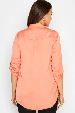 M&Co Womens Orange Tab Sleeve Shirt><noscript><img width=