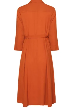 M&Co Womens Orange Tie Waist Button Through Shirt Dress><noscript><img width=