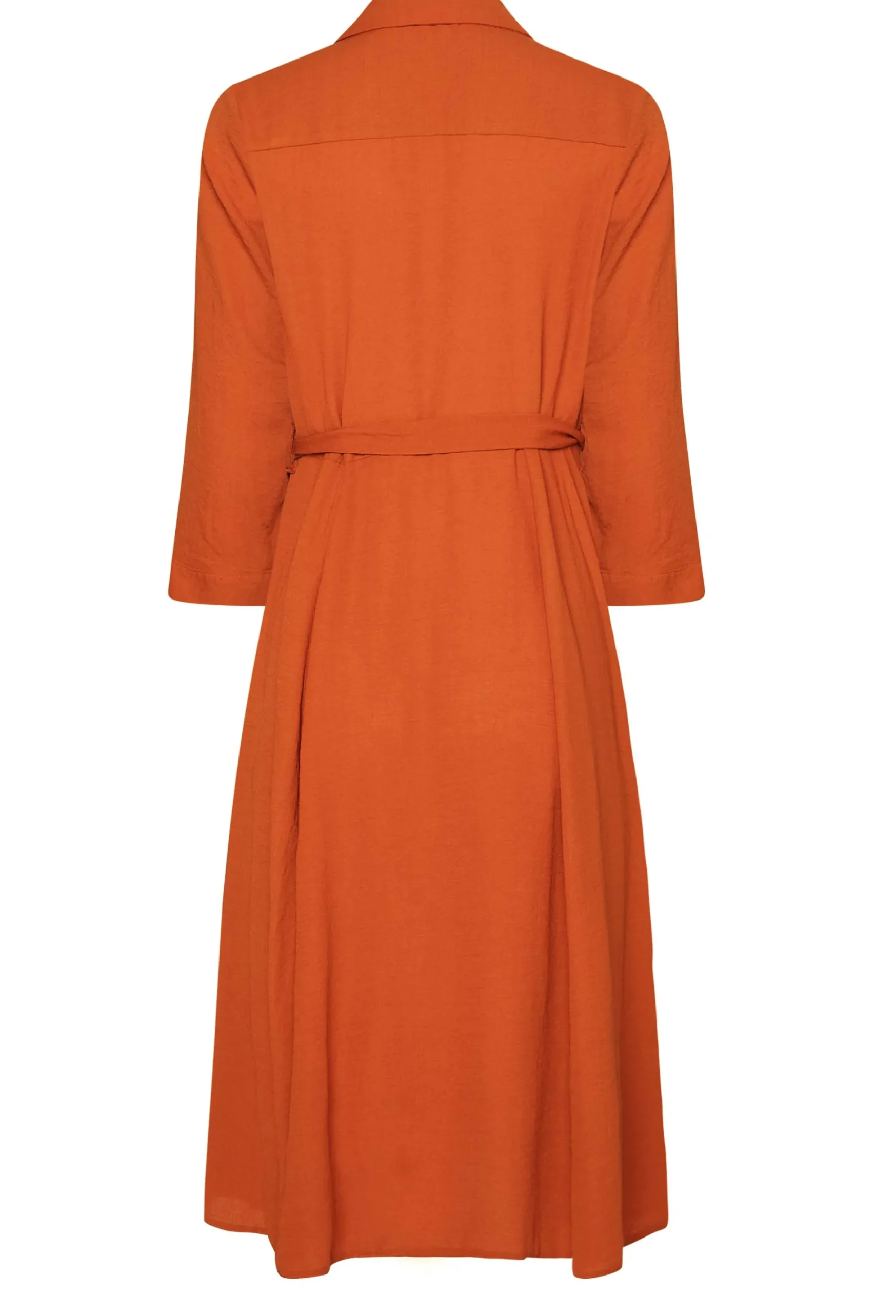 M&Co Womens Orange Tie Waist Button Through Shirt Dress>Women Wedding Guest Dresses