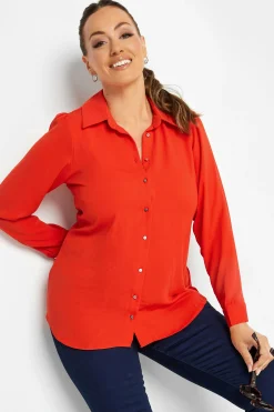 M&Co Womens Orange Tie Waist Tunic Shirt>Women Shirts