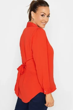 M&Co Womens Orange Tie Waist Tunic Shirt><noscript><img width=