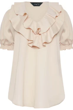 M&Co Womens Pale Pink Frill Front Blouse><noscript><img width=