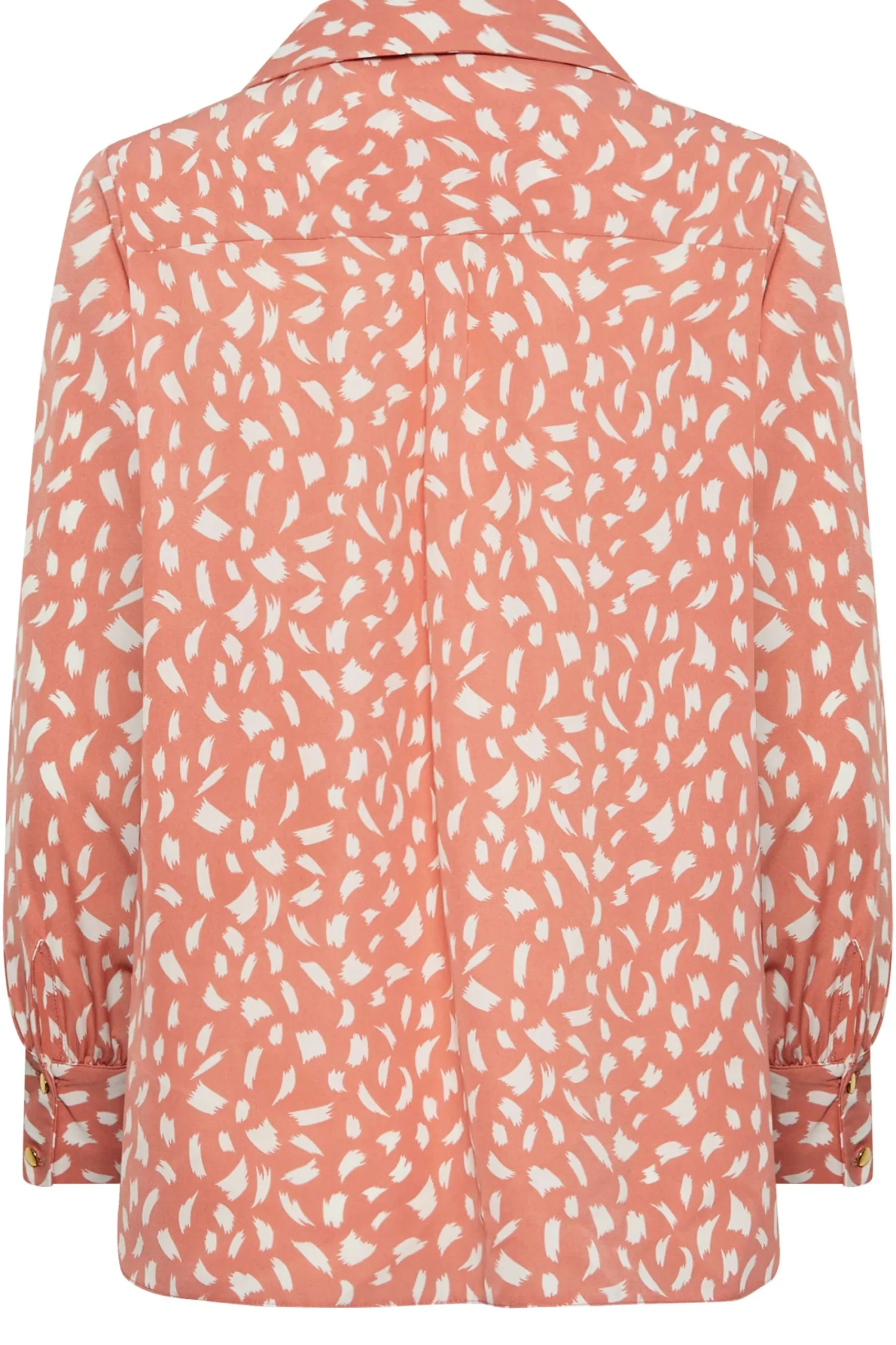 M&Co Womens Pink Brush Stroke Print Half Placket Shirt>Women Shirts