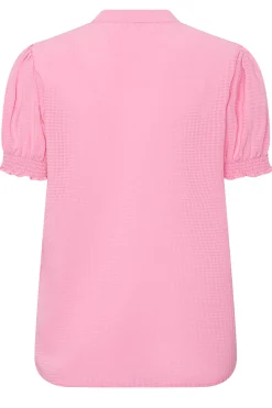 M&Co Womens Pink Check Frill Blouse><noscript><img width=