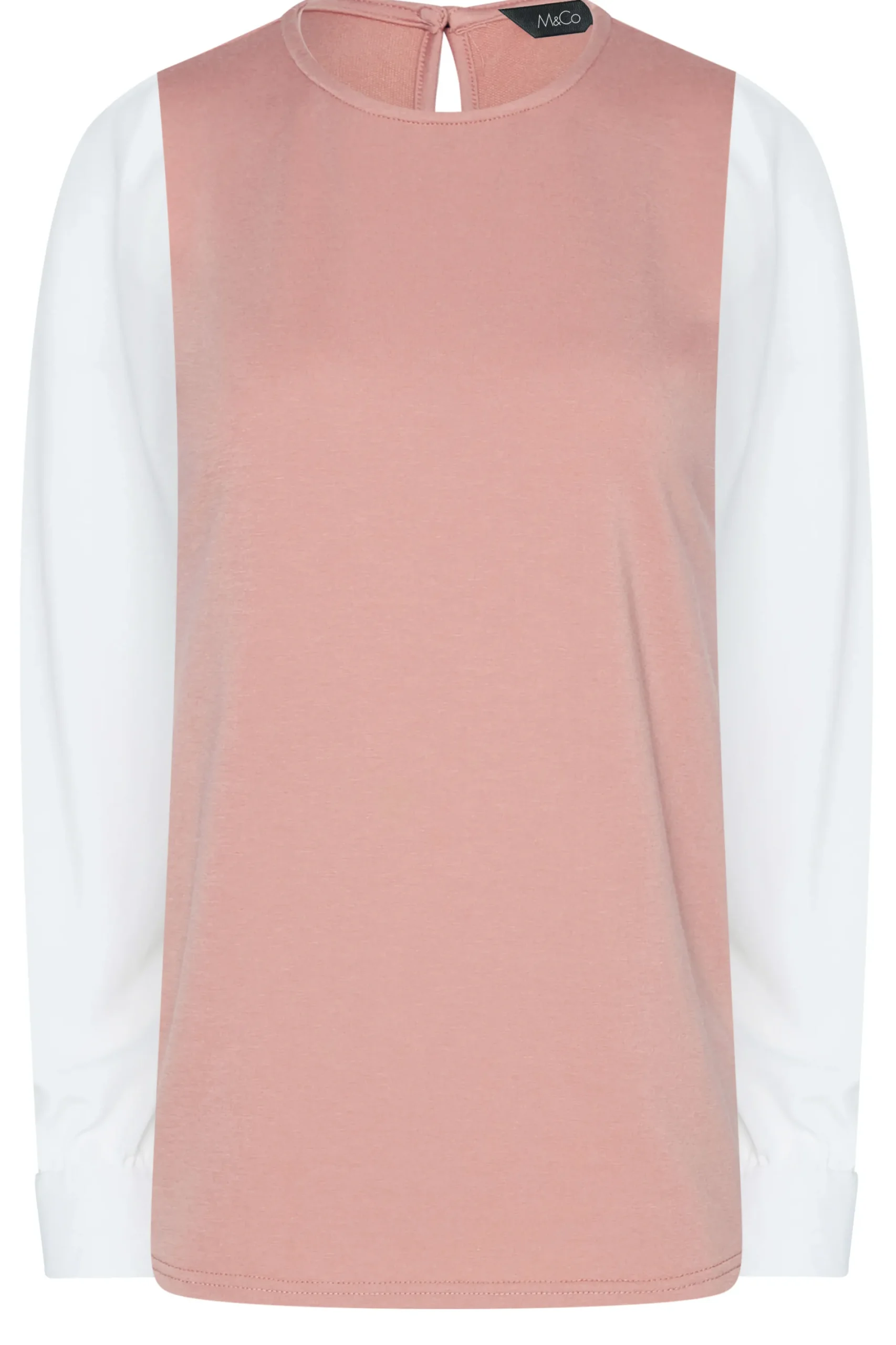 M&Co Womens Pink Contrast Long Sleeve Top>Women Shirts