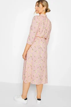 M&Co Womens Pink Ditsy Floral Midi Shirt Dress><noscript><img width=