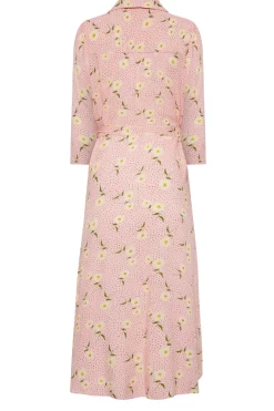 M&Co Womens Pink Ditsy Floral Midi Shirt Dress><noscript><img width=