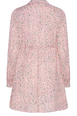 M&Co Womens Pink Ditsy Print Tie Waist Tunic Shirt><noscript><img width=