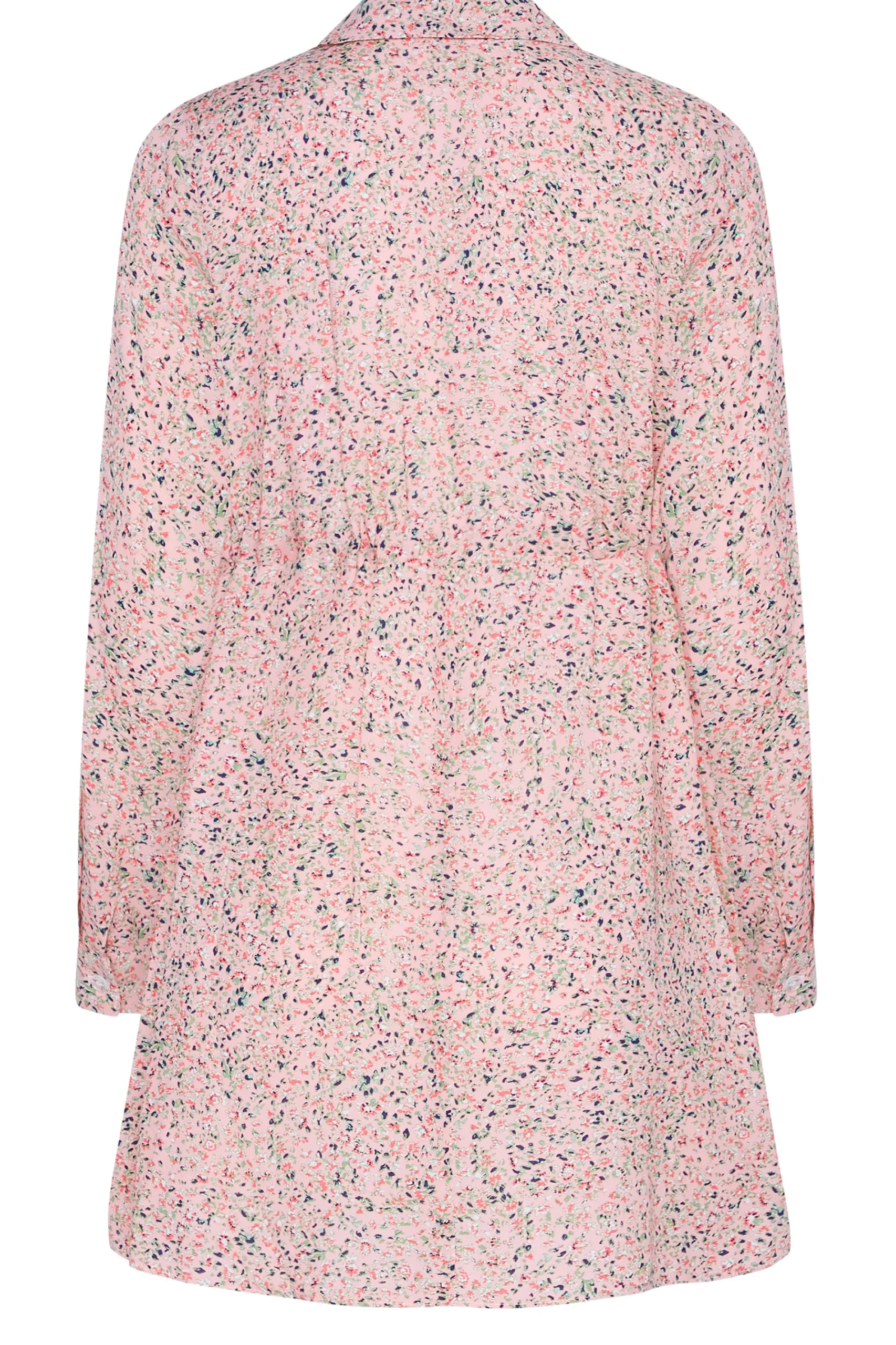 M&Co Womens Pink Ditsy Print Tie Waist Tunic Shirt>Women Shirts