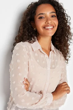 M&Co Womens Pink Dobby Spot Shirt><noscript><img width=