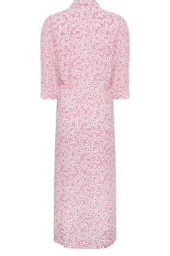 M&Co Womens Pink Floral Print Midi Shirt Dress><noscript><img width=