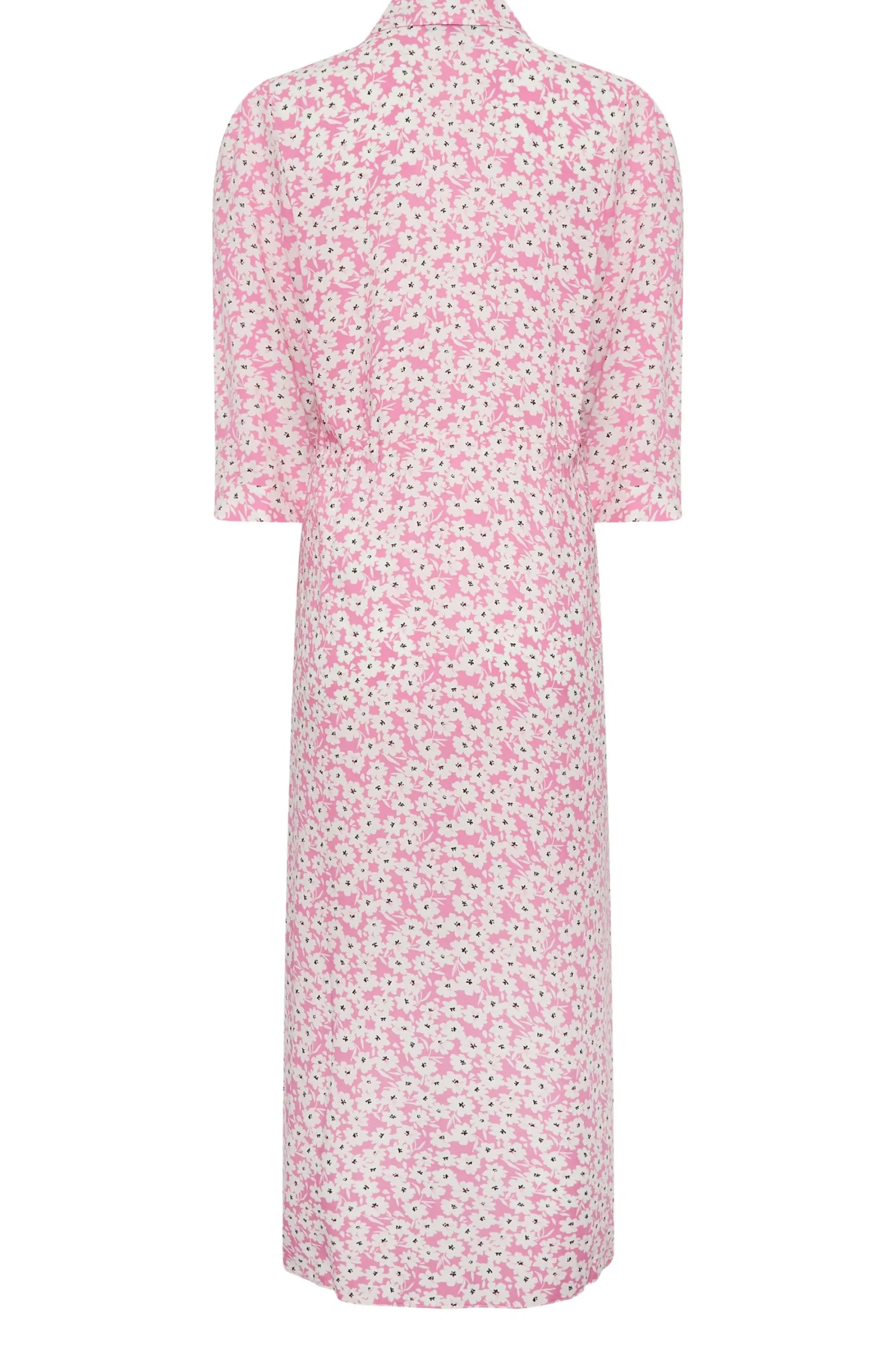 M&Co Womens Pink Floral Print Midi Shirt Dress>Women Shirt Dresses