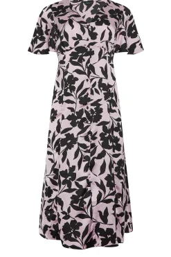M&Co Womens Pink Floral Midi Tea Dress><noscript><img width=