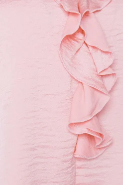 M&Co Womens Pink Frill Satin Blouse><noscript><img width=