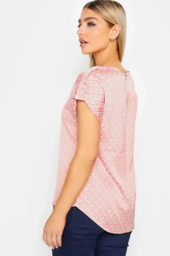 M&Co Womens Pink Geometric Print Blouse><noscript><img width=