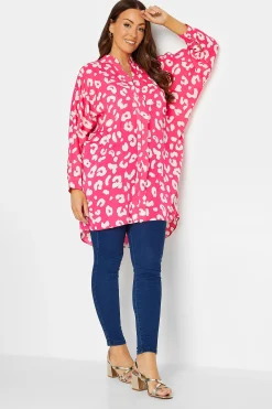 M&Co Womens Pink Leopard Print Blouse>Women Shirts